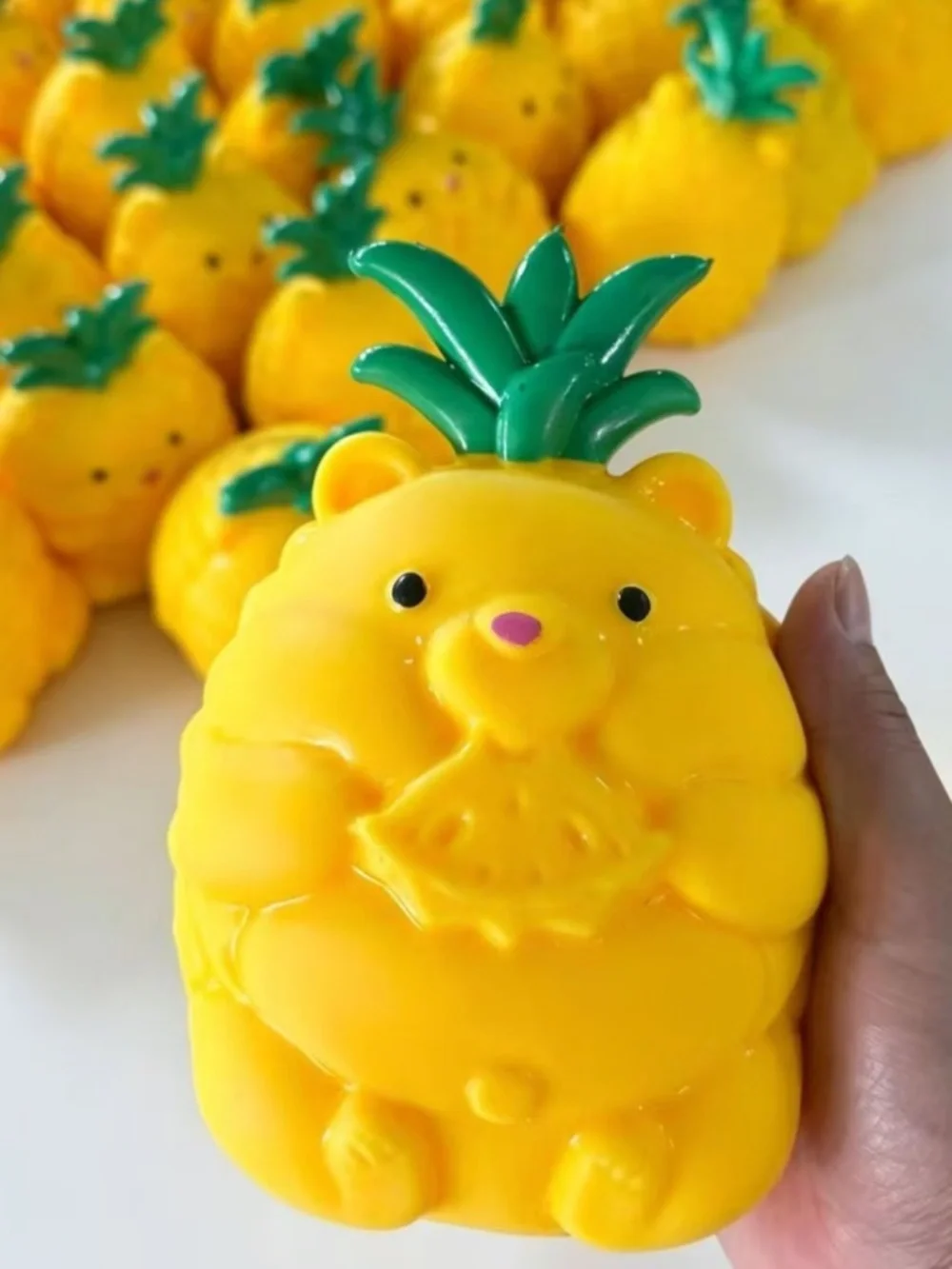 TPR 7 INCH Pineapple Bear Squishy Toy - Quick Rebound Desktop Decoration for Adu